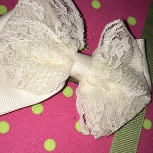 White lace bow